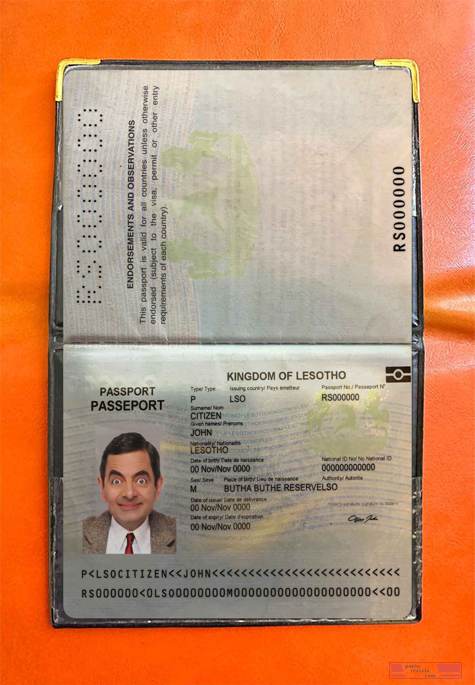 Lesotho Pass photo look PSD template